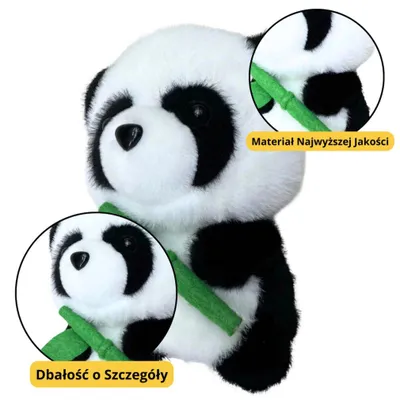Produktbild von Lean Plüsch Maskottchen Huggable Panda Mit Bambus 18Cm