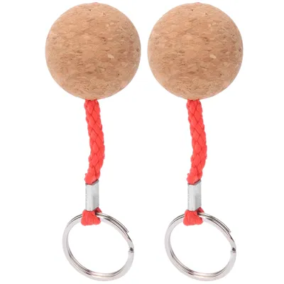Image de Porte-clés flottant,Porte-clés boule en bois,Porte-clés flottant,Porte-clés en liège en bois,Porte-clés en liège