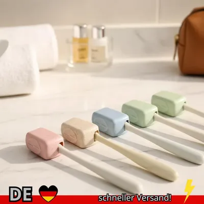 Produktbild von 4 Stück Zahnbürstenkopfabdeckung Tragbare Reise-Zahnbürstenbox