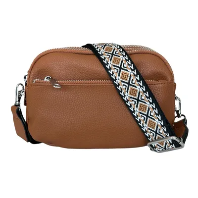 Produktbild von Handtasche Schultertasche Umhängetasche Cross Body Bag 3 Reißverschlussfächer Braun