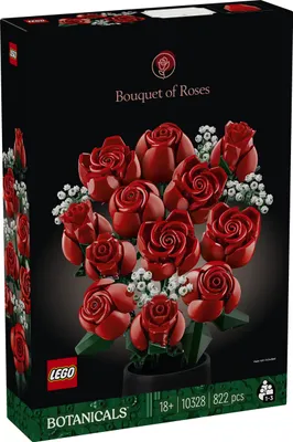 Produktbild von LEGO Botanicals Rosenstrauß - Blumen zum Bauen und Ausstellen - DIY Deko zu Weihnachten mit Pflanzen - Modellbau mit Kunstblumen - Bauset für Erwachsene - Geschenk für Frauen & Männer - 10328
