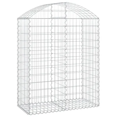Produktbild von vidaXL Gabione mit Hochbogen 100x50x120/140 cm Verzinktes Eisen