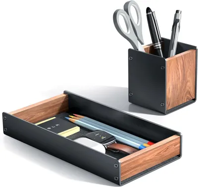 Immagine prodotto di Organizzatore da scrivania in legno con portapenne
