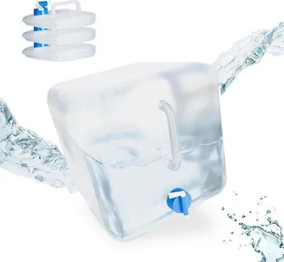 Produktbild von Famanu Faltbare Wasserkanister 20 Liter - Transparent/Blau