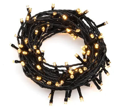 Image de Konstsmide - Micro Guirlande lumineuse à LED, 600 diodes ambre, transfo extérieur 24V, câble noir ; 3646-800
