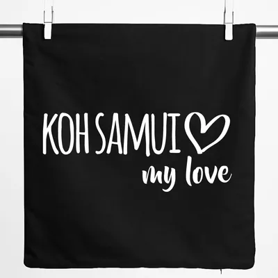 Produktbild von Huuraa Kissenbezug Koh Samui my love 40x40cm Black Baumwolle Dekokissenbezug Geschenkidee
