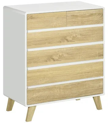 Obrázek produktu pro Komoda - Skříňka pod umyvadlo - Komoda - Úložná skříň - Skříň - Skandinávský design - 6 zásuvek bez úchytek