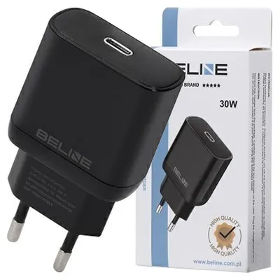 Imagen del producto de Cargador Beline de 30W con USB-C y tecnología PD 3.0, sin cable, color