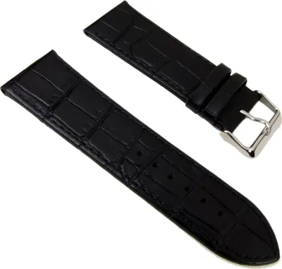 Produktbild von Uhrenarmband Kalbsleder Alligator-Prägung Schwarz 21708S, Stegbreite:30mm