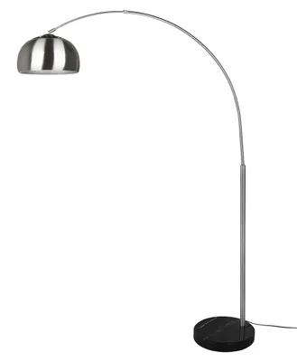 Zdjęcie produktu dla Duża srebrna matowa lampa łukowa i czarna podstawa