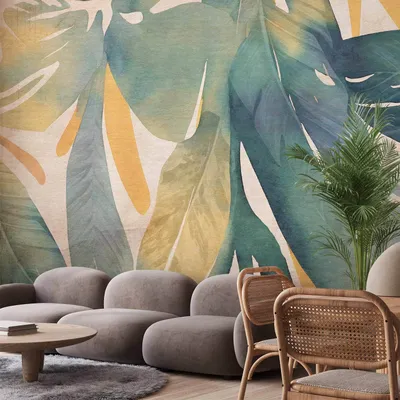 Produktbild von Vlies Fototapete - Watercolour Tropics 250x175 cm Blätter b-C-10389-a-a