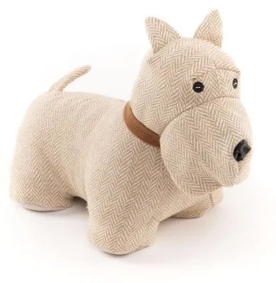 Türstopper Plüsch Hund, Stoff, Beige, 20 cm