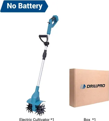 Image de Sarcloir électrique - Cultivateur sans fil 21 V - Moteur sans balais 1 500 W - Profondeur de travail 150 mm - Largeur de travail 200 mm - Sans batterie - Noir