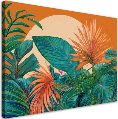 Immagine prodotto di Quadro su tela Foglie di Monstera Piante Astratto 120x80 Feeby Verde quadro per la parete pronto da appendere