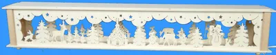 Produktbild von Schwibbogenerhöhung mit Seiffener Kirche Waldtiere und Beleuchtung BxHxT 72x10x10cm NEU
