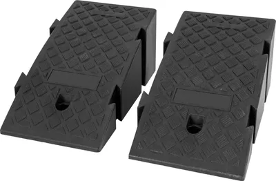 Produktbild von 2er Set Auffahrrampen - Auto- und Motorradrampe - Rutschfeste Kunststofframpe - Tragbar - Stecksystem - 25×45×19 cm