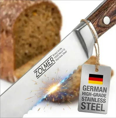 Broodmes, extra scharf, 32,5 cm, Pakkaholzgriff, Edelstahl
