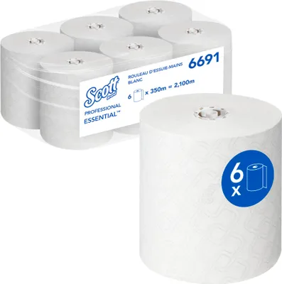 Produktbild von Scott Handtuchrolle Essential 6691 350m weiß 6 St./Pack.