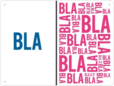 Produktbild von Metallschild XL mit Bla - blablabla Motiv Schild Blechschild Aluminiumschild
