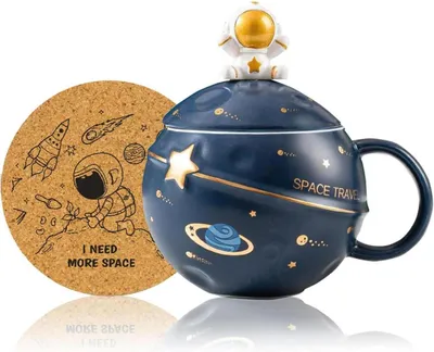 Image de Kawaii Astronaut Tasse Planète Espace Gaufrage Tasse à café Céramique Mug