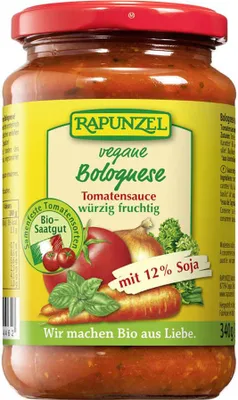 Produktbild von Rapunzel - Tomatensauce Bolognese, vegan mit Soja - 330ml