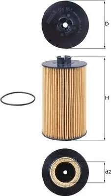 Produktbild von Ölfilter-Einsatz reinigend Ø 83 mm MAHLE für u.a. MERCEDES-BENZ ATEGO