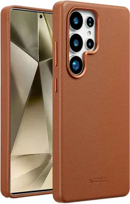 Immagine prodotto di Accezz MagSafe Backcover in pelle per Samsung Galaxy S25 Ultra - Marrone terra di Siena
