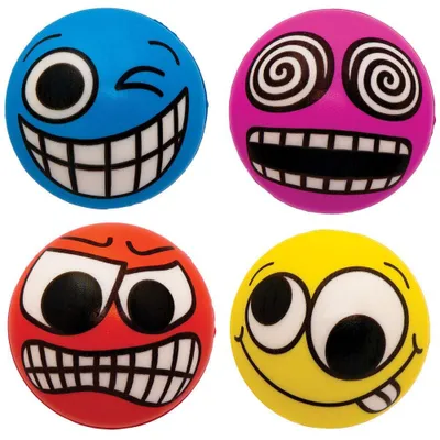 Immagine prodotto di Baker Ross AX362, palline morbide, palline che rimbalzano, con faccine divertenti, perfette per i bambini