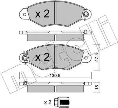 Produktbild von METELLI Bremsbeläge Satz Vorne Bremsklötze für RENAULT KANGOO (KC0/1) 22-0253-0