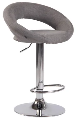 Produktbild von TPFLiving Barhocker Olin Gestell Metall in Chromoptik Stoff Grau