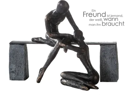 Produktbild von Casablanca by Gilde Dekofigur Skulptur Freundschaft bronzefarben H. 21,5 cm,79124