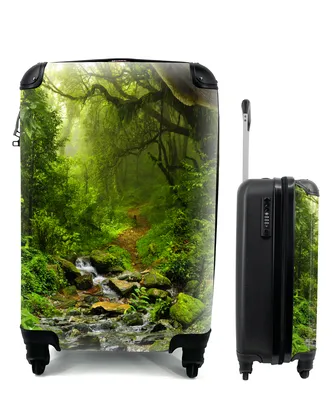 Produktbild von MuchoWow® Koffer Handgepäck Trolley Rollkoffer Kleine Reisekoffer mit 4 Rollen - Natur - Wasser - Dschungel - Wald - Tropisch - Cabin Size < 55x40x23 cm & 55x40x20 cm - Fotokoffer - Kabinenkoffer - Boardgepäck - Reise-Box - Reisekoffer - Reisegepäck - Koffer mit Bild - Trolley für Kinder