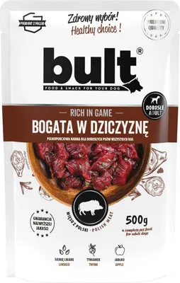 Zdjęcie produktu dla BULT mokra karma dla psa Dziczyzna saszetka 500g Pełnoporcjowa