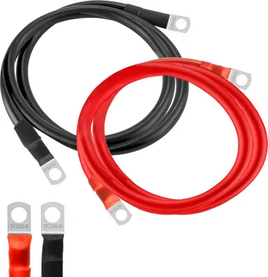 Produktbild von Batteriekabel 35mm² 100cm Batterie Kabel 35mm² mit M8 Ringklemmen Batteriekabel 12V für Autos Motorräder Solar Wohnmobil