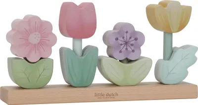 Imagen del producto de Juego de apilamiento "Flores" de Little Dutch, estilo "Jardín de Hadas",