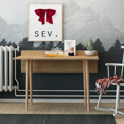 Obrázok produktu pre Skye Decor, Imma, písací stôl, dub, 100 % MELAMÍNOM POTRIEBENÁ SLIPBOARD, 120 x 61,8 x 74 cm