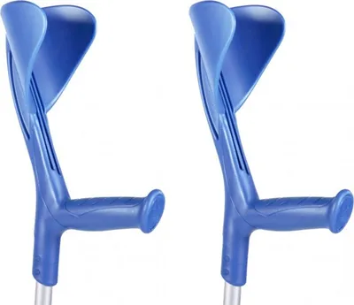 Produktbild von Krücken Doppelpack  Höhenverstellbar  Ergonomischer Griff  Aluminium  Blau