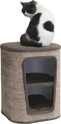 Produktbild von Nobby Kratztonne Capta braun-leinenoptik, Maße: 38 x 38 x 50 cm