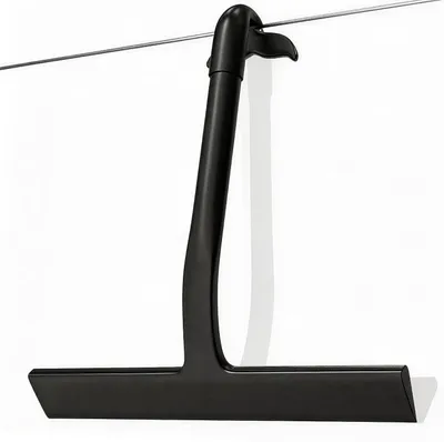Imagen del producto de Raspador de silicona para ducha, con gancho, para usar en duchas, azulejos y vidrio, unidad individual, herramienta de limpieza