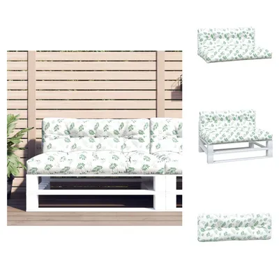 Image de vidaXL Coussin de palette 2 pcs. motif de feuilles tissu - coussin de siège