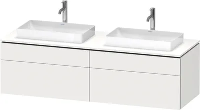 Produktbild von Waschtischunterbau L-CUBE 1620x482x550mm we s-matt o ES weiß supermatt ohne Einrichtungssystem