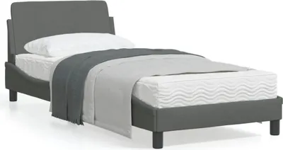 Image de Maison Exclusive - Lit "Dover" gris foncé, 90x200 cm, revêtement en tissu