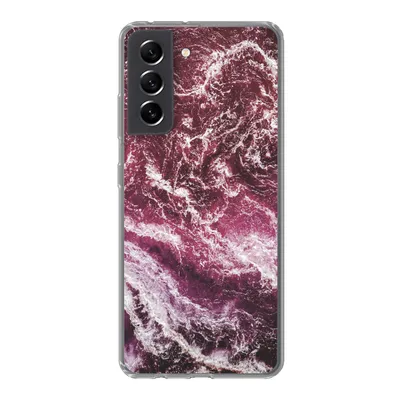 Produktbild von MuchoWow® Handyhülle Schutzhülle Hülle für Samsung Galaxy S21 FE Natursteine - Lila - Marmor Silikon Softcase Handy Hülle - Mobiltelefonhülle