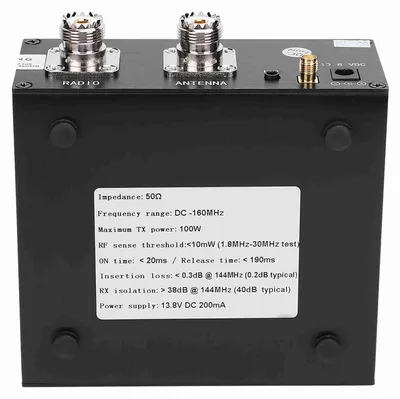 Antennenweiche DC-160 MHz, 100 W, Aluminiumgehäuse, SDR Transceiver