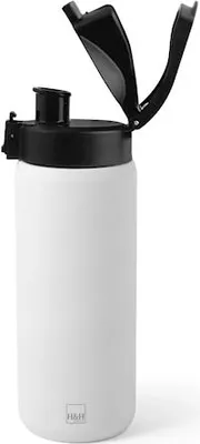 Produktbild von Sport-Thermosflasche aus Edelstahl 18/10, weiß, 0,75 cl, mit luftdichtem Verschluss.