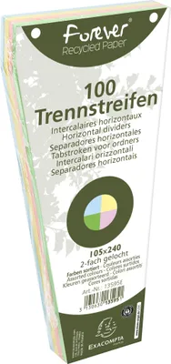 Produktbild von Exacompta 6x 100 Trennstreifen trapez gelocht RC Kart 105x240mm sortiert 13595E