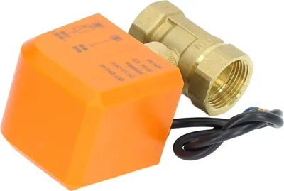 Image de Robinet à boisseau sphérique 2 voies DN25, à 2 fils, électrique, normalement fermé, en laiton, robinet à boisseau sphérique universel, 12–24 V CC