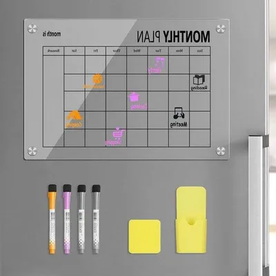 Productafbeelding van Famanu weekplanner, magnetische tafel voor de koelkast, met boodschappenlijst - zwart