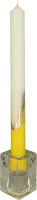 Produktbild von Stabkerzen "Design Lotos" gelb/grün 250 x Ø 22 mm, 1 Stück