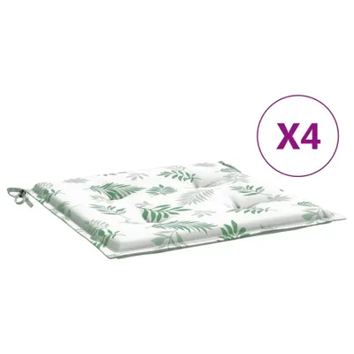 Obrázok produktu pre Podložky na stoličku 4 ks vzor lístia 40x40x4 cm látka